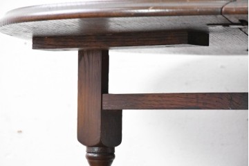 イギリスアンティーク　オーク材　ツイストレッグが上品なゲートレッグテーブル　(R-089061)