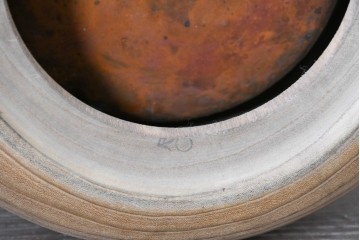 【簡易リペア限定品】　和製アンティーク　昭和初期から昭和中期　木目が印象的なくり抜き桐火鉢2点セット　(R-089065)