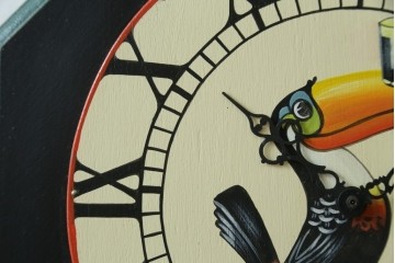 アイルランドヴィンテージ　激レア!!　希少　GUINNESS(ギネス)　著名ペインター作品　トゥーカンのイラストが可愛らしい壁掛け時計　(R-089072)