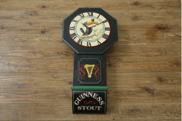 アイルランドヴィンテージ　激レア!!　希少　GUINNESS(ギネス)　著名ペインター作品　トゥーカンのイラストが可愛らしい壁掛け時計　(R-089072)