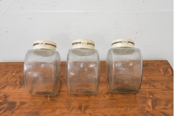 フランスアンティーク　ガラス瓶3個セット　(R-089093)