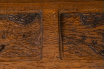 オランダヴィンテージ　オーク材　彫刻が見事なウォールフック　(R-089095)