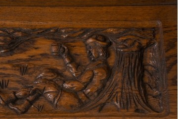 オランダヴィンテージ　オーク材　彫刻が見事なウォールフック　(R-089095)