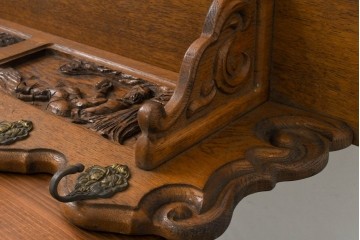 オランダヴィンテージ　オーク材　彫刻が見事なウォールフック　(R-089095)