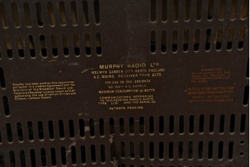 イギリスヴィンテージ　Murphy Radio(マーフィー・ラジオ)社　Type A170　真空管ラジオ　※ディスプレイ用　(R-089096)