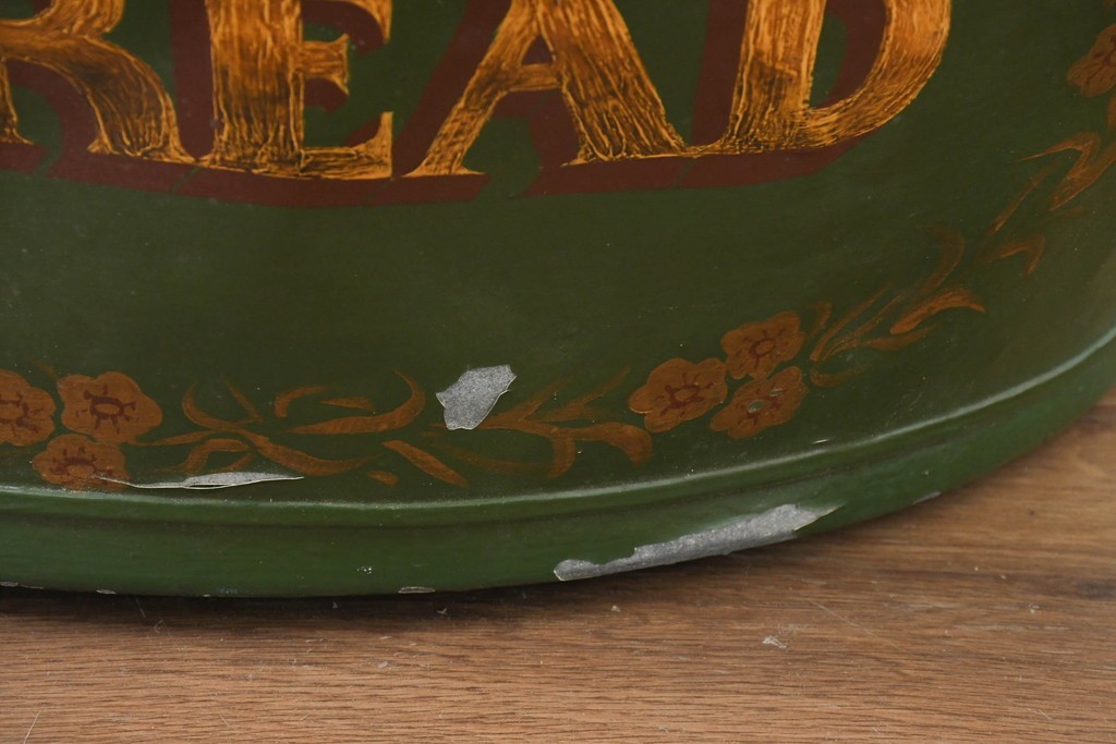 イギリスヴィンテージ　著名ペイント工房作品　「BREAD」のロゴが目を引くブリキバケツ　(R-089104)