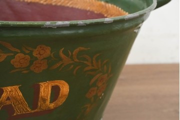 イギリスヴィンテージ　著名ペイント工房作品　「BREAD」のロゴが目を引くブリキバケツ　(R-089104)