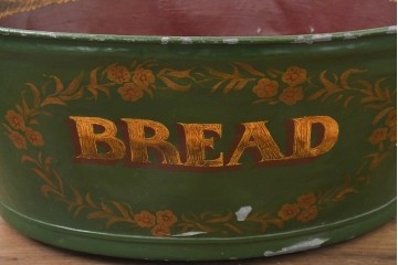 イギリスヴィンテージ　著名ペイント工房作品　「BREAD」のロゴが目を引くブリキバケツ　(R-089104)