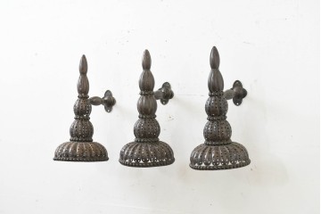 《壁付け照明加工費込み》　ヴィンテージ照明　モロッコ　上下どちらでも取り付けられる!　透かし細工の壁付け照明3個セット　(R-089117)