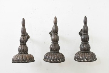 《壁付け照明加工費込み》　ヴィンテージ照明　モロッコ　上下どちらでも取り付けられる!　透かし細工の壁付け照明3個セット　(R-089117)
