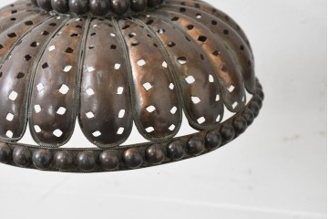 《壁付け照明加工費込み》　ヴィンテージ照明　モロッコ　上下どちらでも取り付けられる!　透かし細工の壁付け照明3個セット　(R-089117)