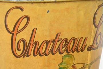 フランスヴィンテージ　1950年から1970年頃　著名工房ペイント作品　傘立てやプランターポットとしてもおすすめ!　葡萄のペイントがかわいらしいグレープホッド　(R-089121)