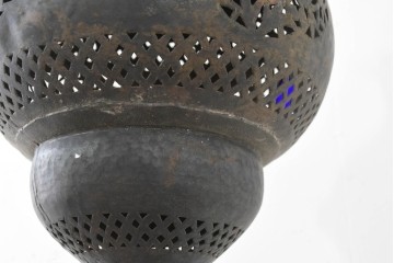 《引っ掛けシーリング式ペンダントライト加工費込み》　ヴィンテージ照明　モロッコ　真鍮　透かし模様と装飾が異国情緒を演出する吊り下げ照明　(R-089125)