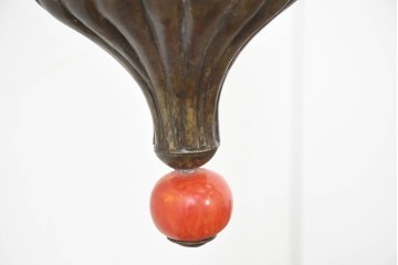 《引っ掛けシーリング式ペンダントライト加工費込み》　ヴィンテージ照明　モロッコ　真鍮　透かし模様と丸みのあるフォルムが印象的なペンダントライト　(R-089128)