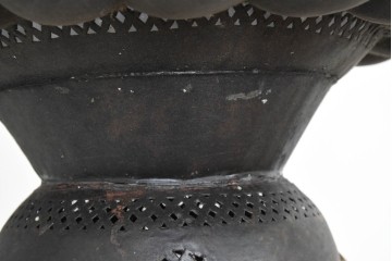 《引っ掛けシーリング式ペンダントライト加工費込み》　ヴィンテージ照明　モロッコ　真鍮　器のように広がるフォルムと透かし模様がオリエンタルなペンダントライト　(R-089130)