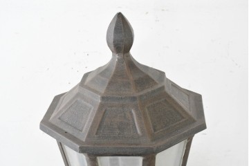 中古　特大サイズ　アルミ鋳造　ランタン型のクラシカルな壁付け照明　(R-089136)