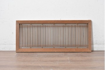 ヴィンテージ建具　昭和中期　片面ガラス　すっきりとした縦格子が上品な欄間1枚　(R-089158)