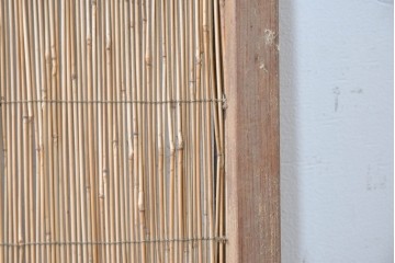 ヴィンテージ建具　昭和中期　幅狭　魚と竹の意匠が涼やかな夏戸2枚セット　(R-089159)