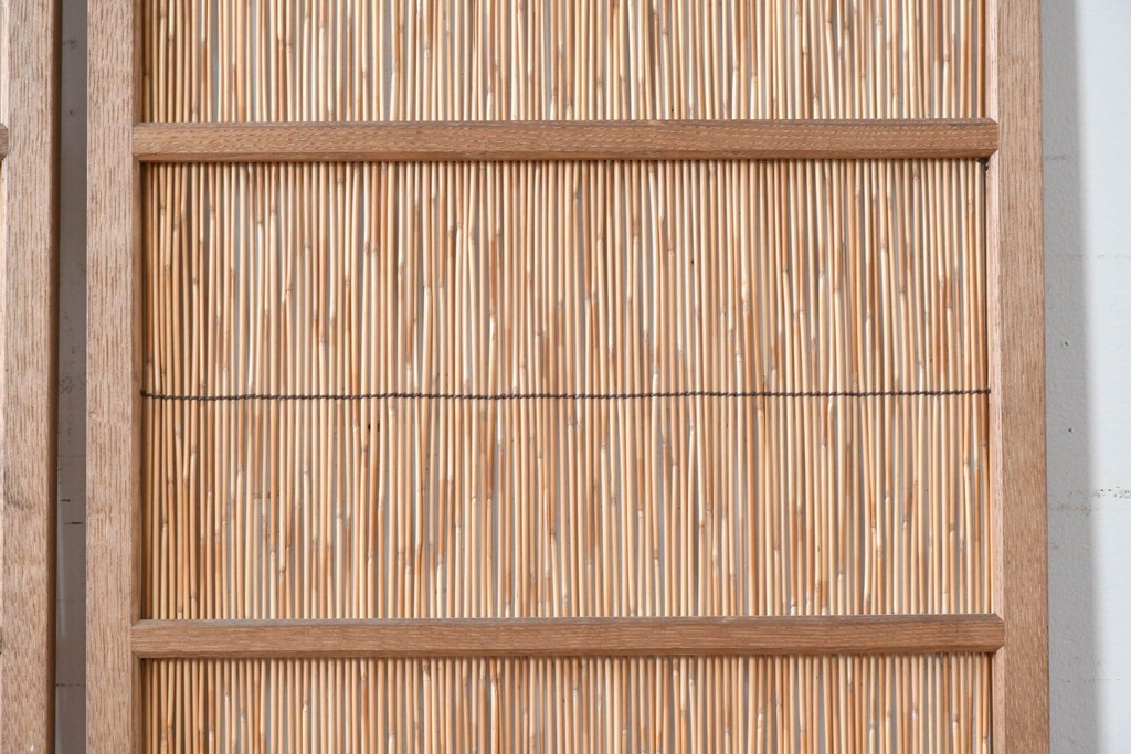 ヴィンテージ建具　昭和中期　幅狭　シンプルデザインの夏戸2枚セット　(R-089160)