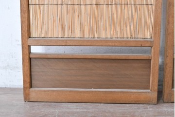ヴィンテージ建具　昭和中期　幅狭　シンプルデザインの夏戸2枚セット　(R-089160)