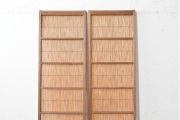 ヴィンテージ建具　昭和中期　幅狭　シンプルデザインの夏戸2枚セット　(R-089160)
