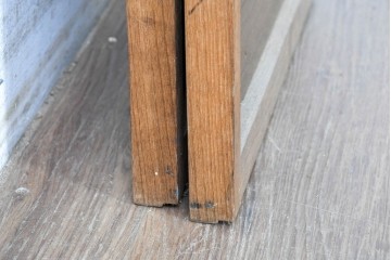 ヴィンテージ建具　昭和中期　幅狭　シンプルデザインの夏戸2枚セット　(R-089160)