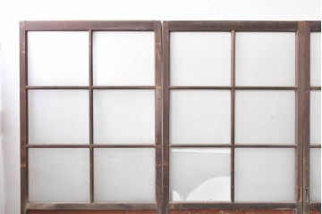 アンティーク建具　昭和初期から昭和中期　レトロなガラス戸4枚セット　(R-089162)