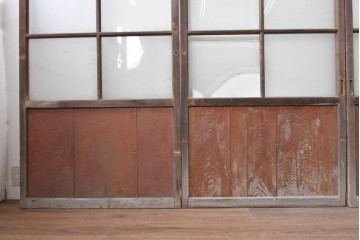 アンティーク建具　昭和初期から昭和中期　レトロなガラス戸4枚セット　(R-089162)