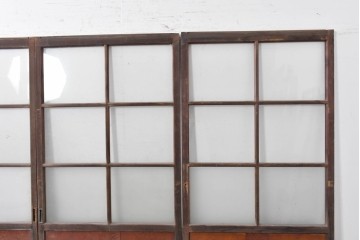 アンティーク建具　昭和初期から昭和中期　レトロなガラス戸4枚セット　(R-089162)