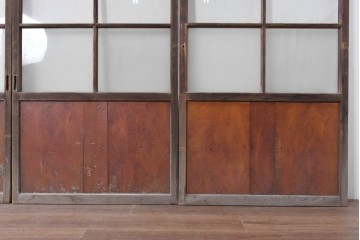 アンティーク建具　昭和初期から昭和中期　レトロなガラス戸4枚セット　(R-089162)