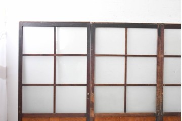 アンティーク建具　昭和初期から昭和中期　レトロなガラス戸4枚セット　(R-089162)