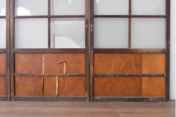 アンティーク建具　昭和初期から昭和中期　レトロなガラス戸4枚セット　(R-089162)