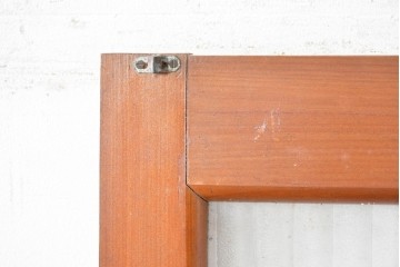 ヴィンテージ建具　昭和中期から昭和後期　銀モールガラスがレトロなドア1枚　(R-089163)