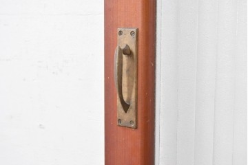 ヴィンテージ建具　昭和中期から昭和後期　銀モールガラスがレトロなドア1枚　(R-089163)