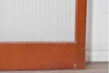 ヴィンテージ建具　昭和中期から昭和後期　銀モールガラスがレトロなドア1枚　(R-089163)
