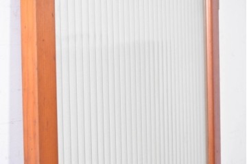 ヴィンテージ建具　昭和中期から昭和後期　銀モールガラスがレトロなドア1枚　(R-089163)