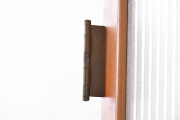 ヴィンテージ建具　昭和中期から昭和後期　銀モールガラスがレトロなドア1枚　(R-089163)