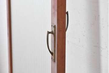 ヴィンテージ建具　昭和中期から昭和後期　銀モールガラスがレトロなドア1枚　(R-089163)