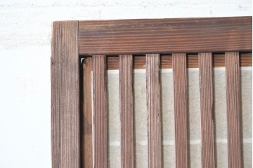 アンティーク建具　大正から昭和初期　裏障子付き　鮮やかな色ガラス入りの格子戸1枚　(R-089164)