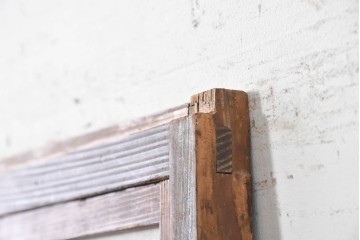 アンティーク建具　大正から昭和初期　裏障子付き　鮮やかな色ガラス入りの格子戸1枚　(R-089164)