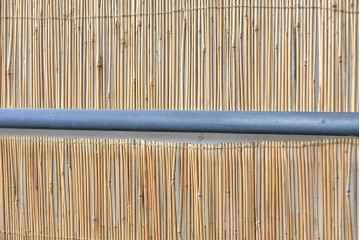 アンティーク建具　昭和初期から昭和中期　魚と竹の意匠が涼やかな夏戸2枚セット　(R-089165)