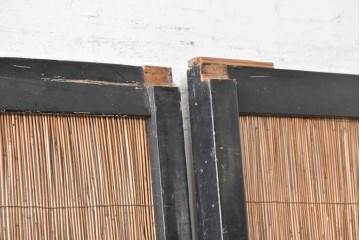 アンティーク建具　昭和初期から昭和中期　魚と竹の意匠が涼やかな夏戸2枚セット　(R-089165)