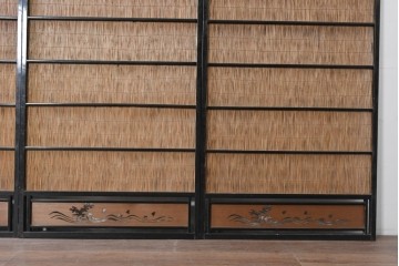 アンティーク建具　昭和初期から昭和中期　波千鳥の意匠が愛らしい夏戸4枚セット　(R-089166)
