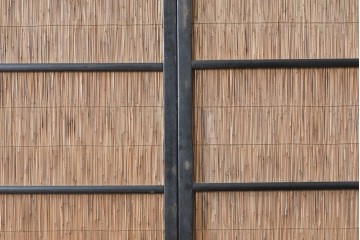 アンティーク建具　昭和初期から昭和中期　波千鳥の意匠が愛らしい夏戸4枚セット　(R-089166)