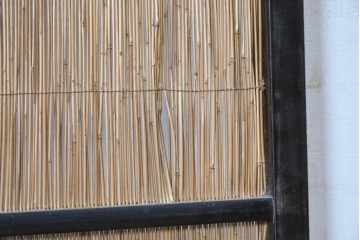 アンティーク建具　昭和初期から昭和中期　波千鳥の意匠が愛らしい夏戸2枚セット　(R-089167)