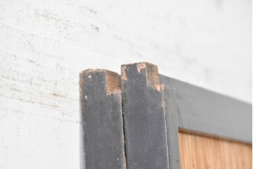 アンティーク建具　昭和初期から昭和中期　波千鳥の意匠が愛らしい夏戸2枚セット　(R-089167)
