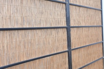 アンティーク建具　昭和初期から中期　二匹の魚の意匠が涼やかな夏戸2枚セット　(R-089168)