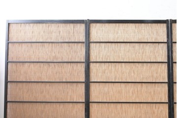アンティーク建具　昭和初期から中期　涼やかな素材感と波千鳥の意匠が魅力の夏戸4枚セット　(R-089169)