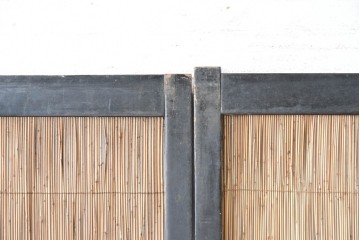 アンティーク建具　昭和初期から中期　涼やかな素材感と波千鳥の意匠が魅力の夏戸4枚セット　(R-089169)
