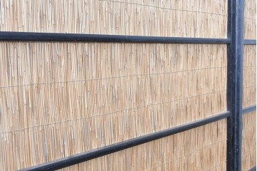 アンティーク建具　昭和初期から中期　涼やかな素材感と波千鳥の意匠が魅力の夏戸4枚セット　(R-089169)